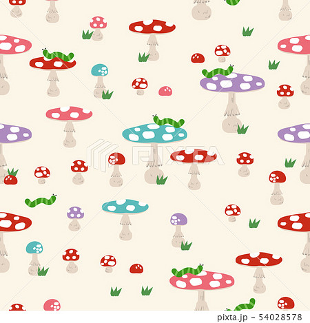 Happy mushroom Colored seamless pattern with cute cartoon character  Simple flat vector illustration isolated on white background Design  wallpaper fabric wrapping paper covers websites 3664484 Vector Art at  Vecteezy