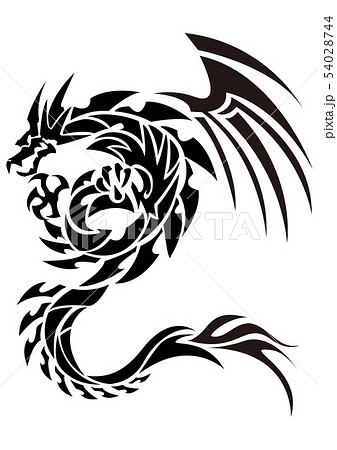 Tribal Dragon Sticker Design Stock Illustration