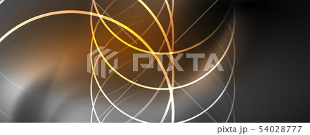 Shiny neon lights, dark abstract background with blurred magic neon light curved lines 54028777