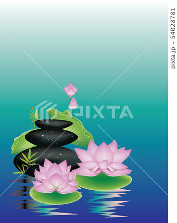 Zen stones with lotus 54028781