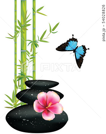 Black pebble with flower 54028826