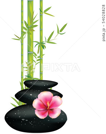 Black pebble with flower 54028828