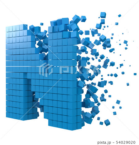 letter N shaped data block. version with blue letter N shaped data block. version with blue 54029020