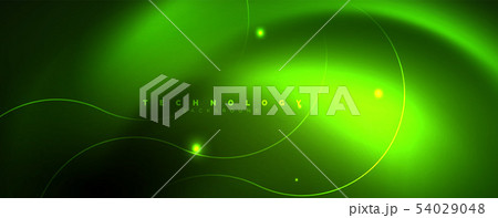 Shiny neon lines template - northern lights glowing blur lines. Futuristic style glow neon 80s disco 54029048