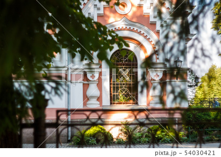 Tree Shadows on Church Facade Decoration Tree Shadows on Church Facade Decoration 54030421