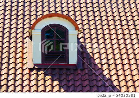 Red Ceramic Roof Tiles Background 54030581