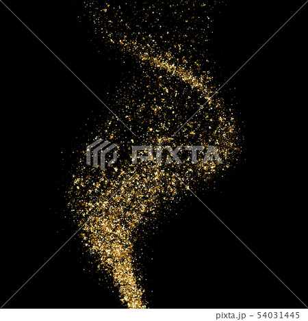 Golden glitter particles of sparkling wave twist 54031445