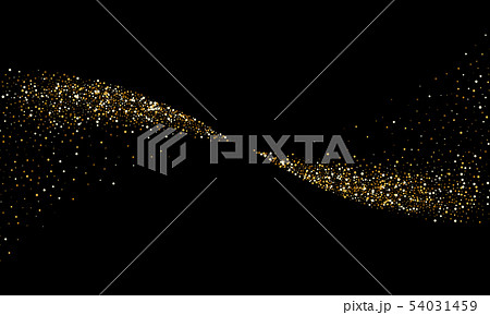 Golden glitter light of vector comet particles 54031459