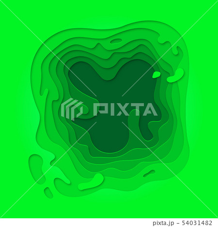 Papercut multi layer green cut out background 54031482