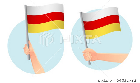 south ossetia flag in hand icon 54032732