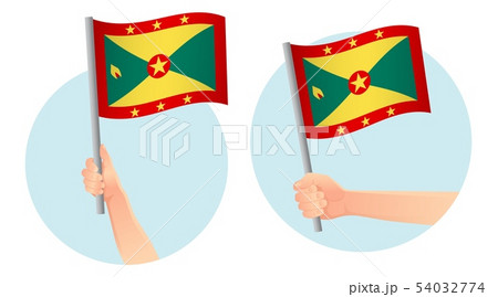 Grenada flag in hand icon 54032774