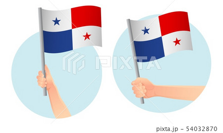 Panama flag in hand icon 54032870