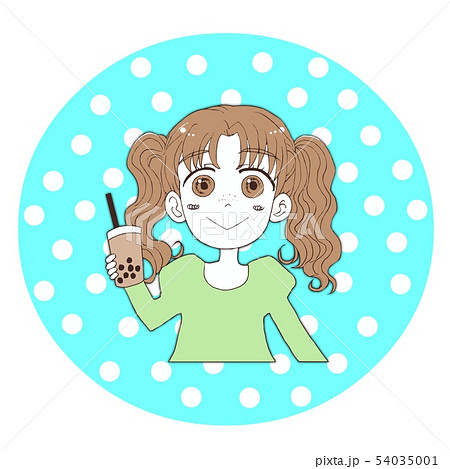 タピオカミルクティー 女の子のイラスト素材 タピオカミルクティー 女の子のイラスト素材