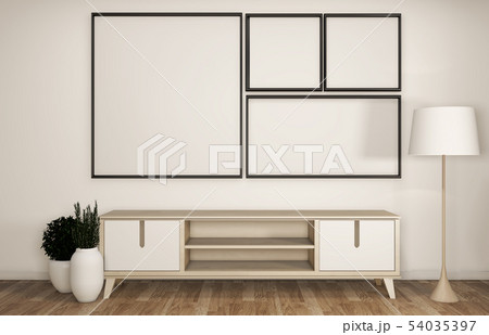 fames and cabinet in modern empty room Japanese 54035397