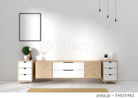 Tv cabinet in modern empty room Japanese 54035462