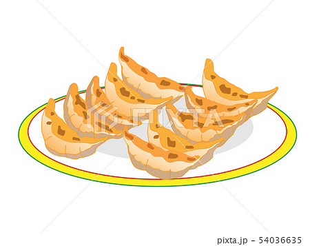 おいしい焼き餃子のイラストのイラスト素材