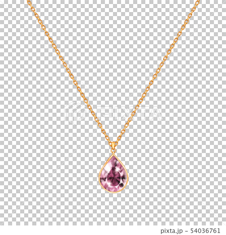 Golden chain necklace with gem 54036761