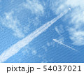 飛行機雲と航跡と海のきらめきのある風景2-俯瞰CG-12 飛行機雲と航跡と海のきらめきのある風景2-俯瞰CG-12 54037021