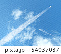 飛行機雲と航跡と海のきらめきのある風景1-俯瞰CG-01 飛行機雲と航跡と海のきらめきのある風景1-俯瞰CG-01 54037037