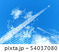 飛行機雲と航跡と海のきらめきのある風景1-俯瞰CG-02 飛行機雲と航跡と海のきらめきのある風景1-俯瞰CG-02 54037080