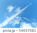 飛行機雲と航跡と海のきらめきのある風景1-俯瞰CG-03 飛行機雲と航跡と海のきらめきのある風景1-俯瞰CG-03 54037081