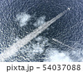 飛行機雲と航跡と海のきらめきのある風景1-俯瞰CG-10 飛行機雲と航跡と海のきらめきのある風景1-俯瞰CG-10 54037088