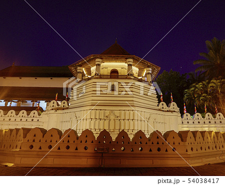 Temple of the Tooth Relic and Reflections Before Dawn in Kandy Sri Lanka 54038417
