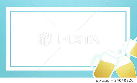 背景 ビール 乾杯 ブルー フレームのイラスト素材