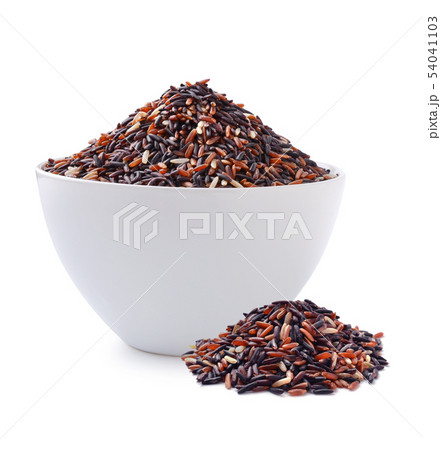 red rice isolated on white background 54041103