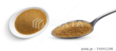 Brown sugar isolated on white background with clipping path Brown sugar isolated on white background with clipping path 54041296