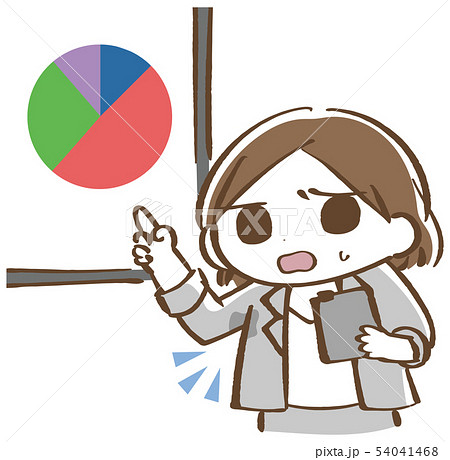 会議中にワキ汗に気が付く女性 54041468