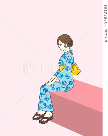 気がついて 誇大妄想 生産性 浴衣 座る イラスト C Goodjob Jp