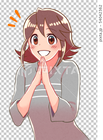 Illustration of a girl who rejoices 54042362