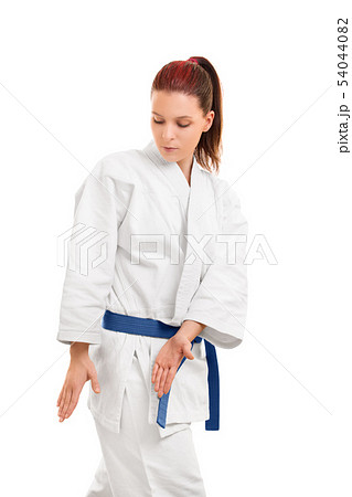 Beautiful girl in a kimono in a combat stance Beautiful girl in a kimono in a combat stance 54044082