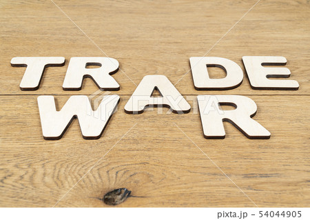 phrase trade war on a wooden table 54044905