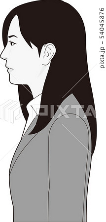 横向きの女性ビジネスマンのイラスト素材