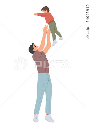 Father throwing his son. Man throws little boy...のイラスト素材 [54045919] - PIXTA