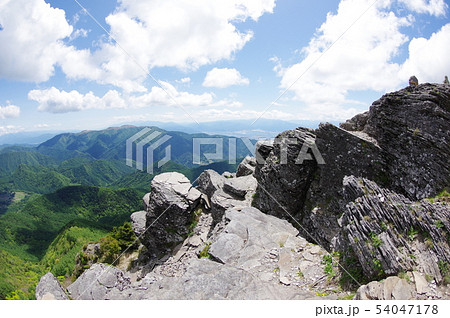 信州の高原　美ヶ原高原の王ヶ鼻より松本平を望む　標高２０００ｍからの眺望 54047178