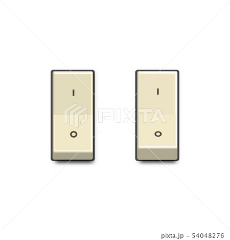 Set of realistic toggle switches in on and off. 54048276