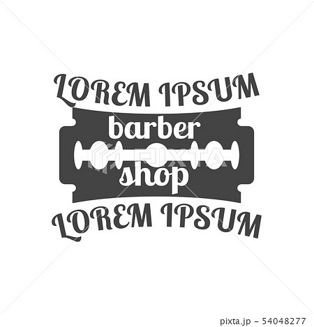 Grey emblem for barber shop, vector illustration. 54048277