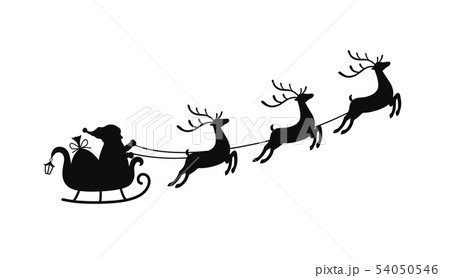 Vector Cartoon Sleigh With Bag Of Gifts And のイラスト素材