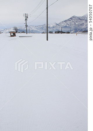 除雪された道路(南魚沼市) 除雪された道路(南魚沼市) 54050707