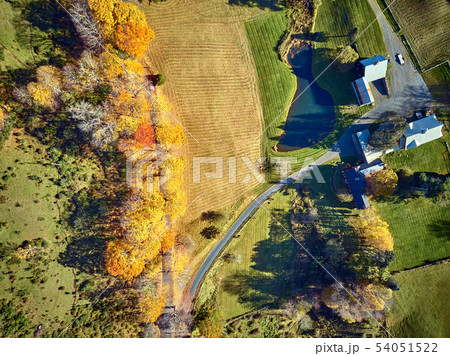 Farm at autumn in Woodstock, Vermont, USA 54051522