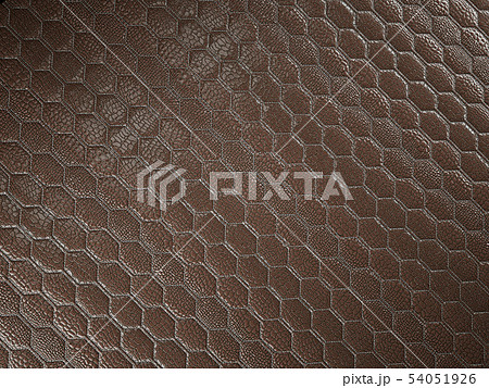 Alligator or snake brown Leather hexagon stitched 54051926