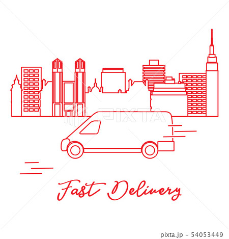Delivery by car in the city Delivery by car in the city 54053449