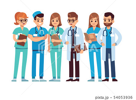 Doctors set. Medical staff team doctor nurse therapist surgeon professional hospital workers group Doctors set. Medical staff team doctor nurse therapist surgeon professional hospital workers group 54053936