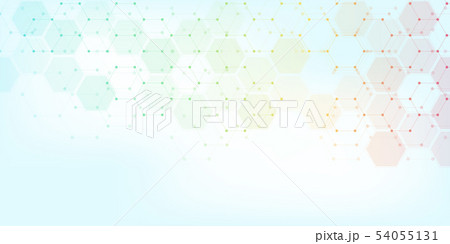 Abstract medical background with hexagons pattern. Concepts and ideas for healthcare technology 54055131