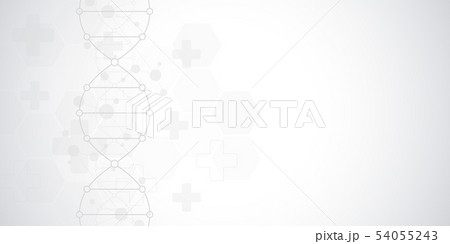 DNA strand and molecular structure. Genetic engineering or laboratory research. Background texture DNA strand and molecular structure. Genetic engineering or laboratory research. Background texture 54055243