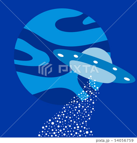 Vector Planet, Ufo flying spaceship.World UFO Day 54056759