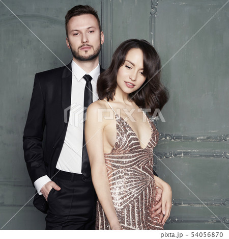 Glamour portrait of sexy young lovers. Fashionable 54056870